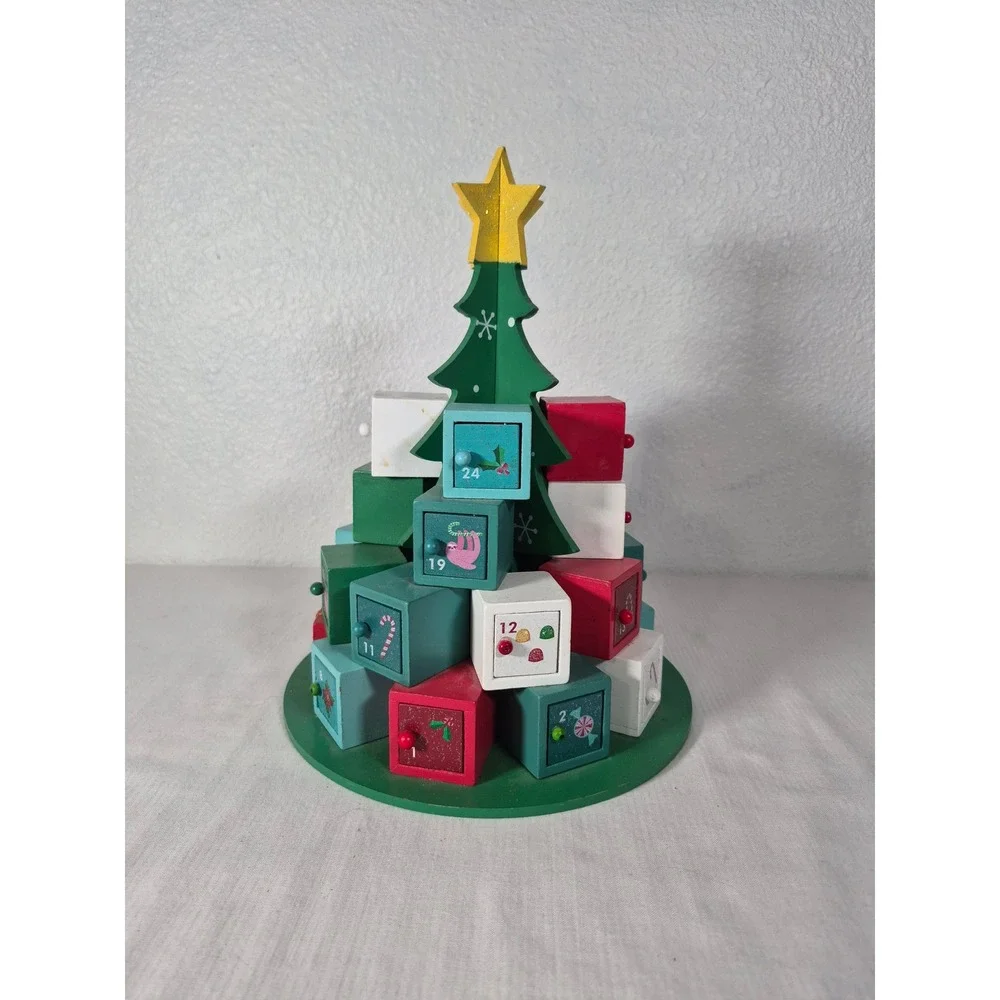Ashland Wooden Christmas Tree Advent Calendar Countdown Decor